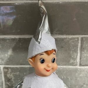 Silver Elf Doll, Metallic Christmas Elves, Poseable Elf